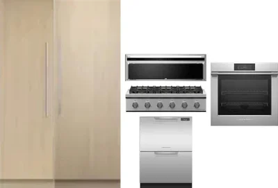 6 Piece Package Includes Refrigerator, Freezer, Cooktop, Wall Oven, Hood And Dishwasher